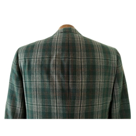 VTG BOTANY 500 Men's Green Plaid Sport Coat Jacket Size 40 Regular - Picture 8 of 11